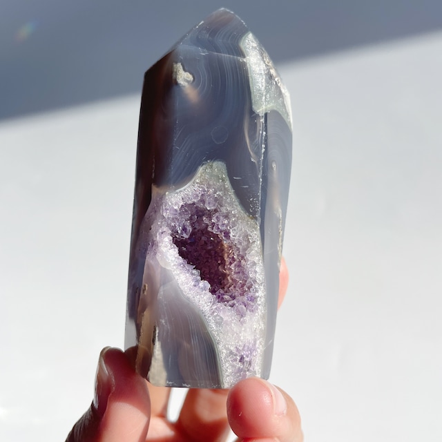 アゲート×アメジストジオード タワー04◇Agate×Amethyst Geode Tower◇天然石・パワーストーン