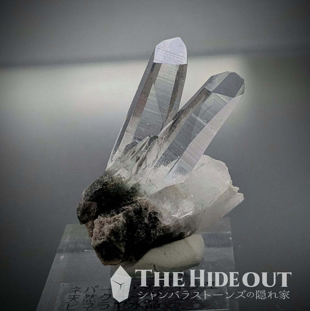 ヒマラヤ水晶オールドストック原石標本018 ガネーシュヒマール産緑泥石