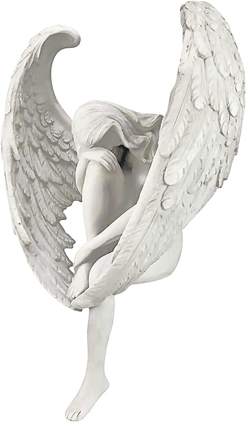 天使 置物 オブジェ エンジェル インテリア 平和  人形 ガーデニング ギフト プレゼント 樹脂製 ホワイト 置き物 女の子