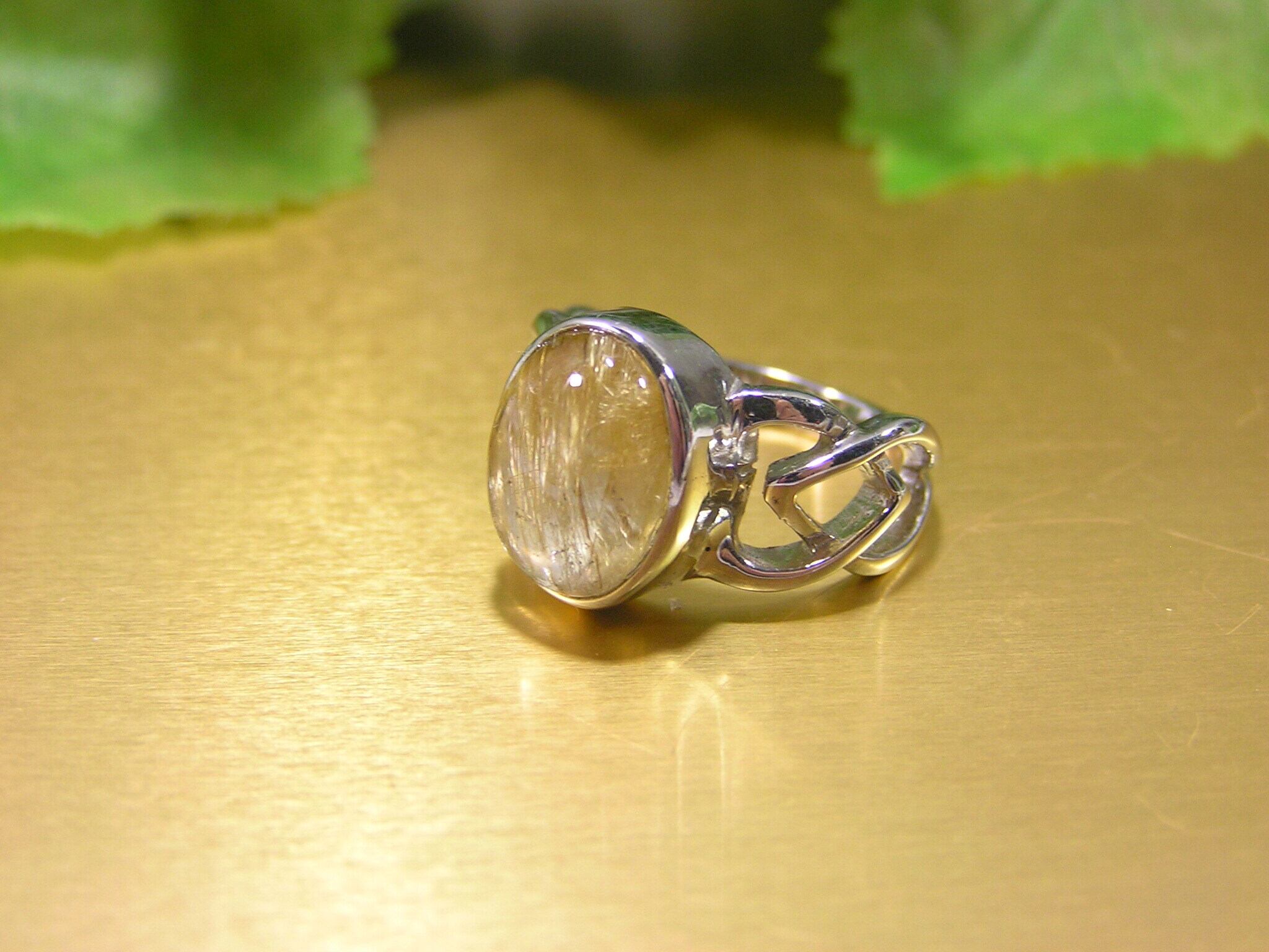 ルチルクォーツ （タイチンルチル）リング 7号 SV925・天然石