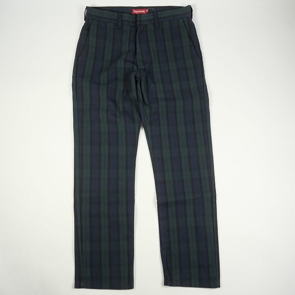 18ss supreme work pant black plaid 30