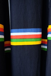 Black rainbow apron dress