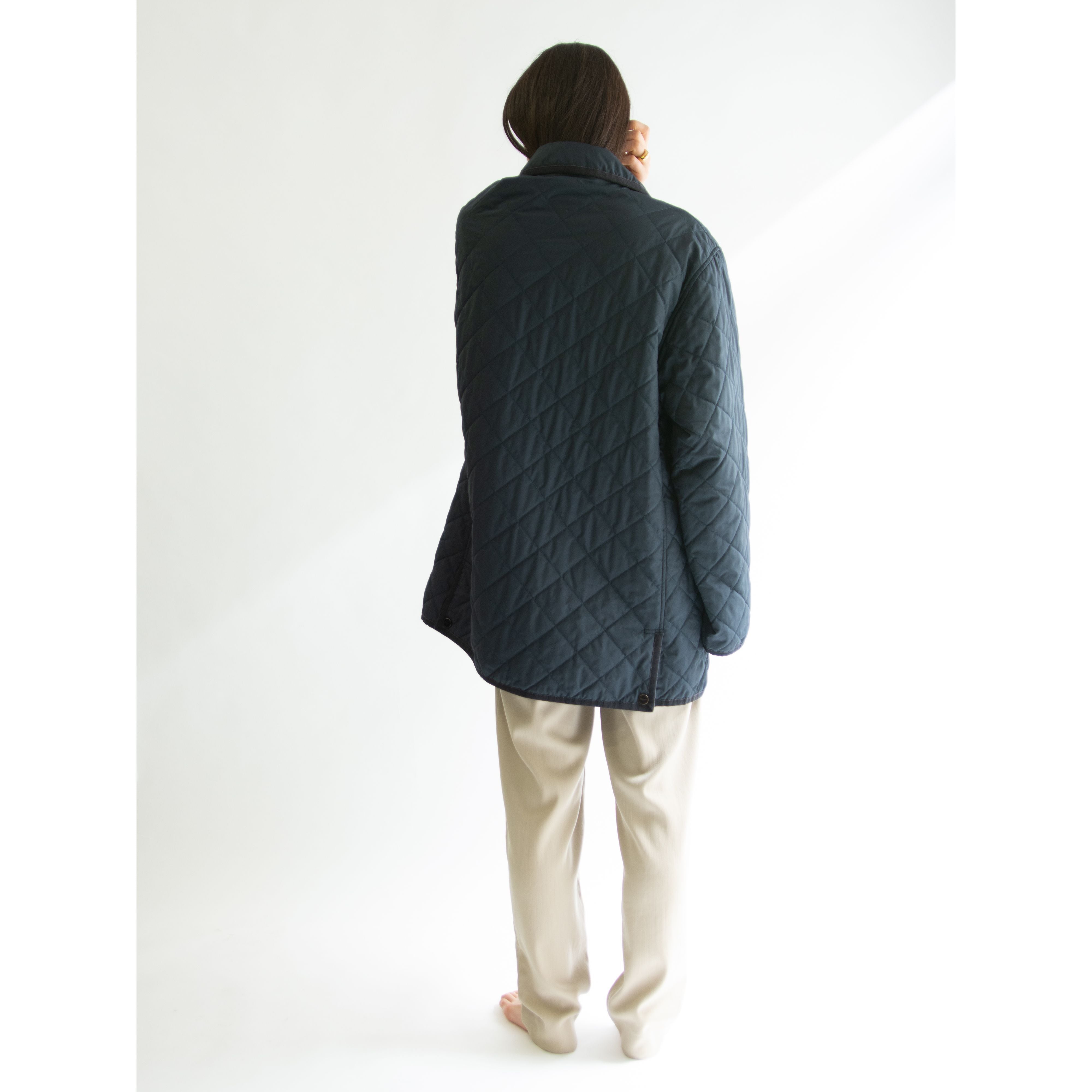 【Salvatore Ferragamo】Made in Italy 100%Polyester Quilting Jacket(サルヴァトーレ フェラガモ イタリア製 中綿入りポリエステルキルティングジャケット)