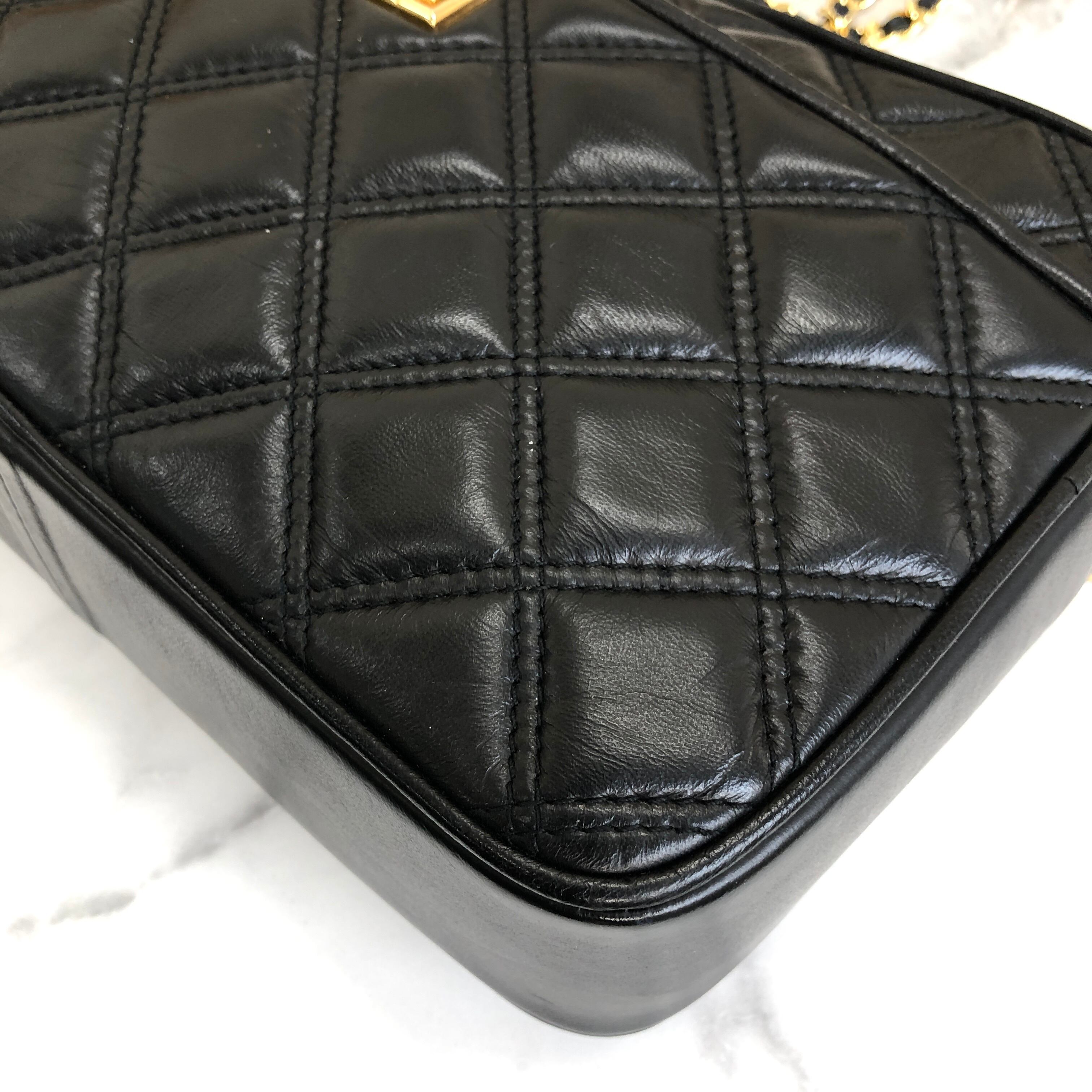 M05-k059 GIVENCHY ジバンシー フラップ キルティング レザー チェーンショルダーバッグ ブラック GIVENCHY - M05-k059 GIVENCHY ジバンシー フラップ キルティング