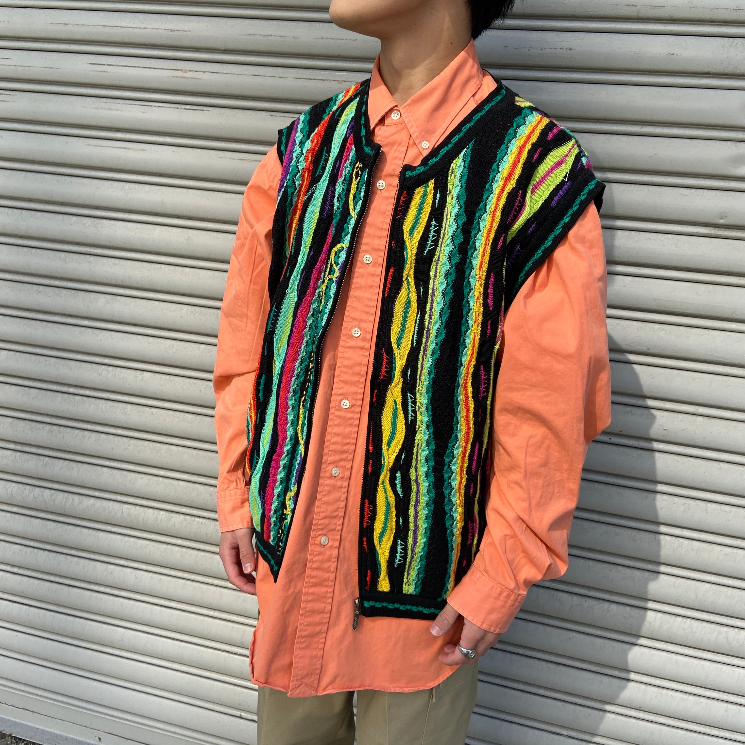 送料無料』COOGI クージー 3Dニットベスト L オーストラリア製 90s