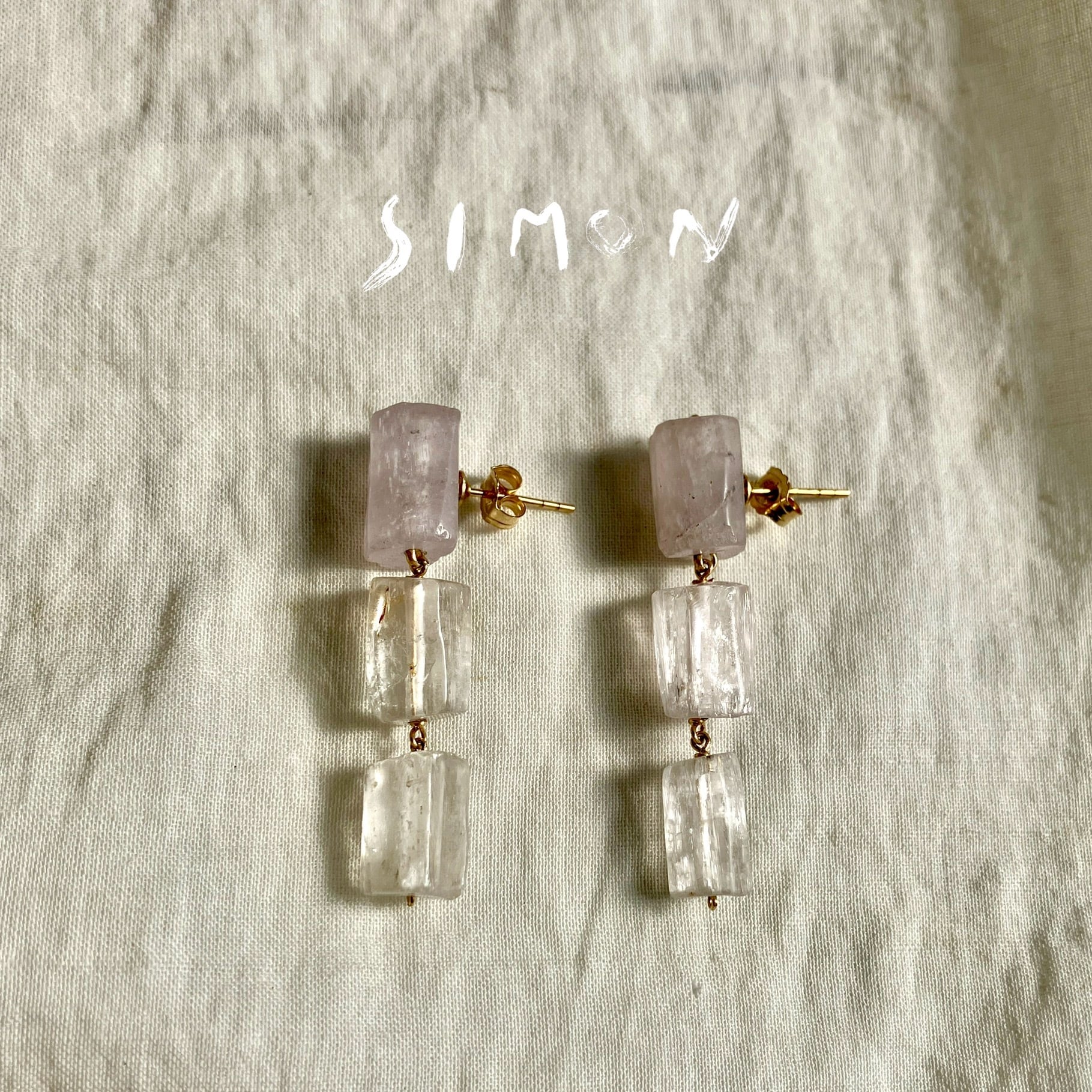 Angel Pink クンツァイト K14gfスタッドピアス 1点もの | simon