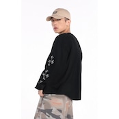VINTAGE ストリート 目玉ジッパーワッフル ロングTシャツ T1811