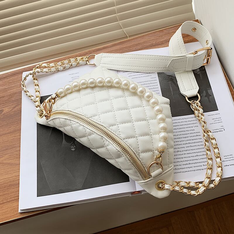 サマーパールチェーン シングル 夏物 真珠 手作りハンドバック2705642651