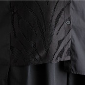 レース切替 ブラック ブラウス  30020