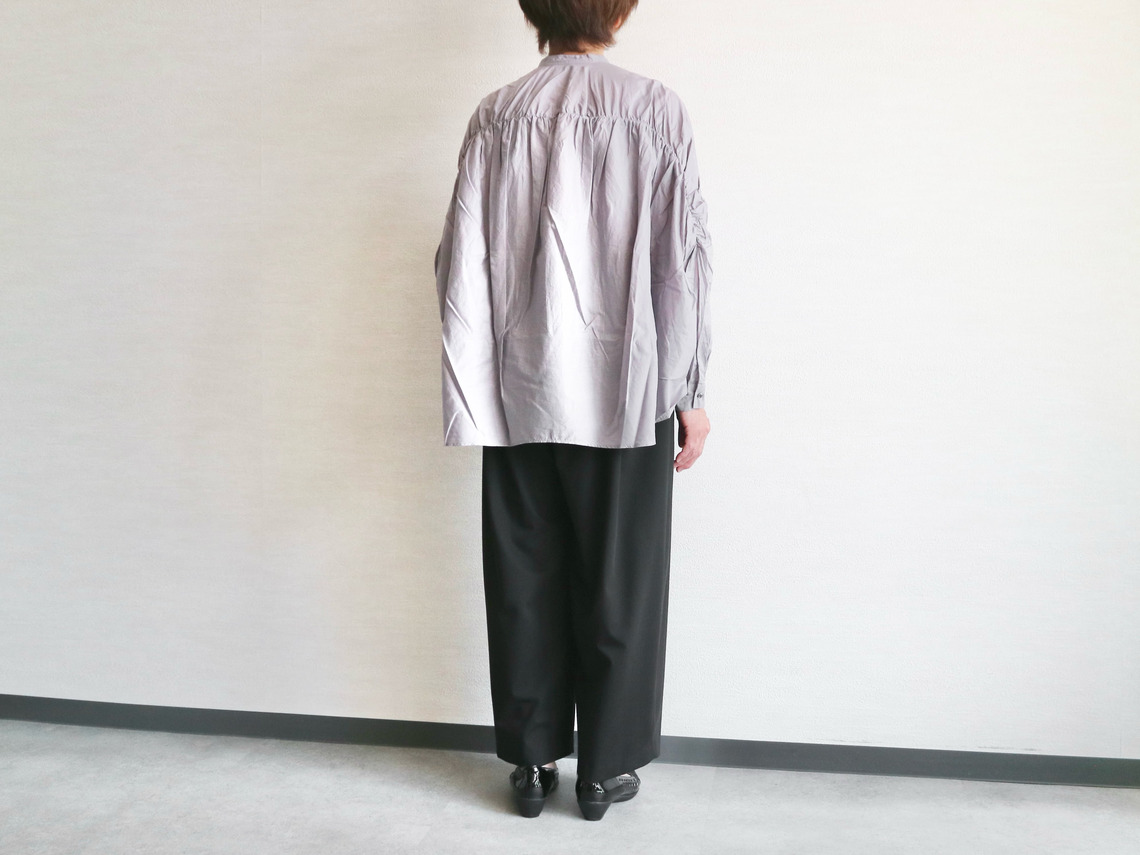mizuiro ind ミズイロインド】BACK GATHER WIDE SHIRT バック
