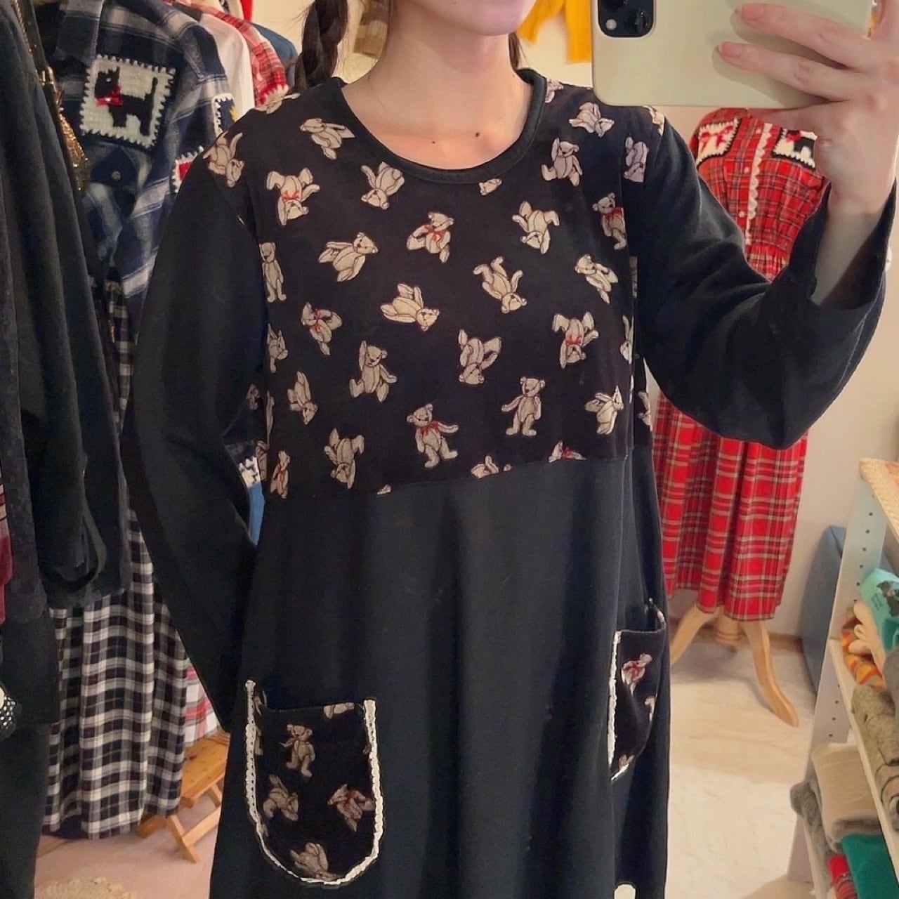 velours bear lale pocket tunic