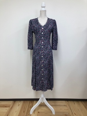 【Breli】petit flower lace up dress