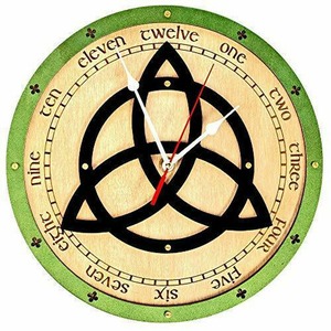 インテリア　木製クロック Triquetra symbol Celtic
