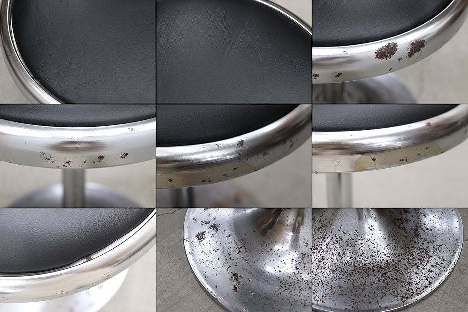 沼津店】レトロ ヴィンテージ 回転スツール ラウンド 円形 ミッド