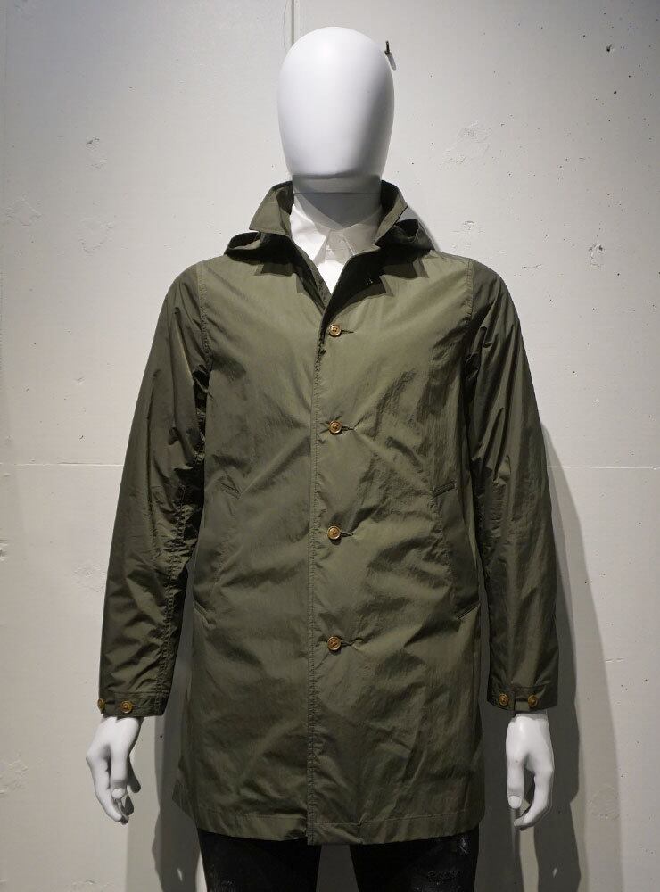 ACROSS THE VINTAGE Nylon Spring Coat カーキ