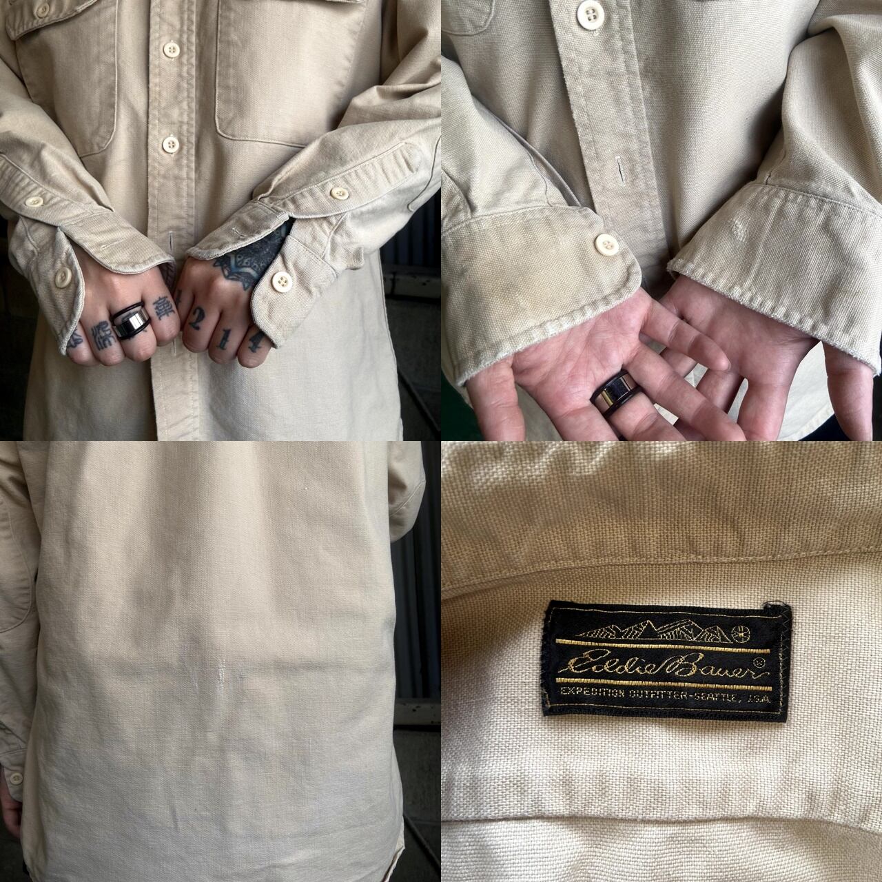 80年代〜90年代 EDDIE BAUER エディーバウアー ダック地 長袖 80年代〜90年代 EDDIE BAUER エディーバウアー ダック地 長袖