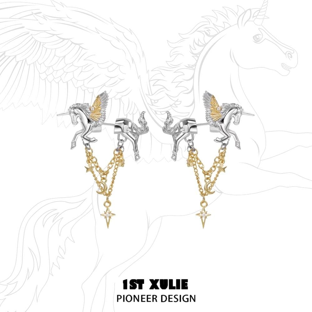 夢空を駆けるペガサスの星落ちピアス E00637 | EMMA GRAND