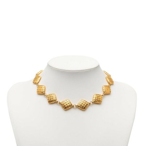 シャネル ダイヤモチーフ ひし形 マメ ネックレス チョーカー ゴールド メッキ レディース CHANEL 【中古】