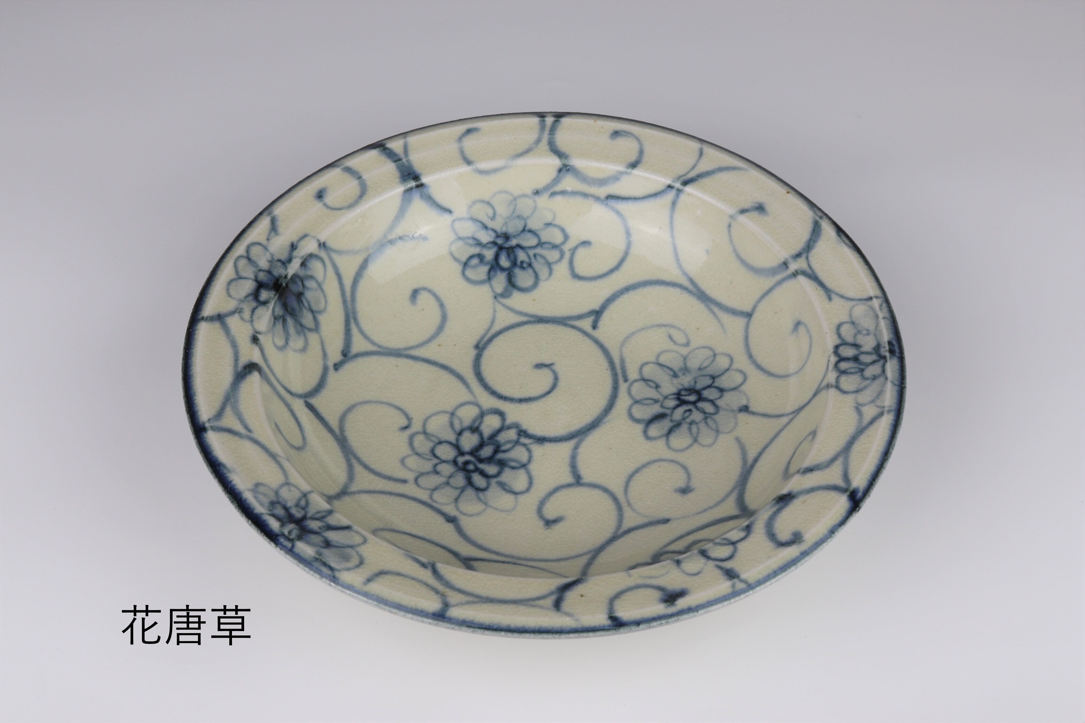 安南 スープ皿 花唐草