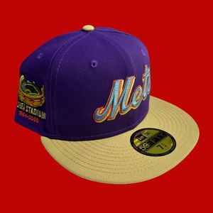 New York Mets Shea Stadium 1964-2008 New Era 59Fifty Fitted / Purple,Vegas Gold (Light Blue Brim)
