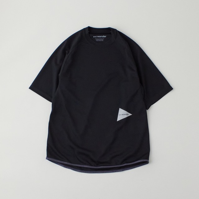 and wander(アンド・ワンダー)power dry jersey raglan SS T 2023SS   black