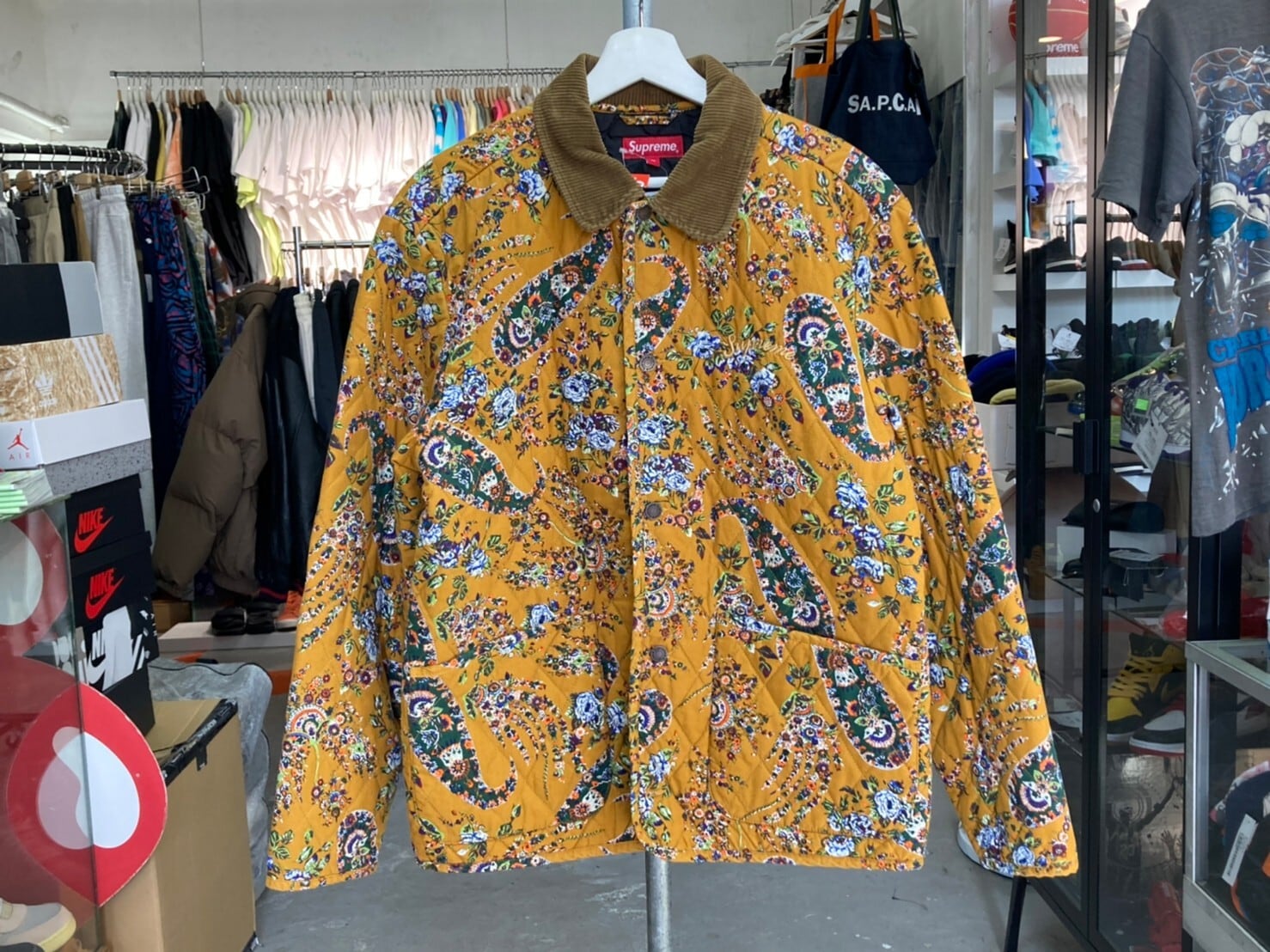 Quilted Paisley Jacket Mustard Paisley Sメンズ - ブルゾン