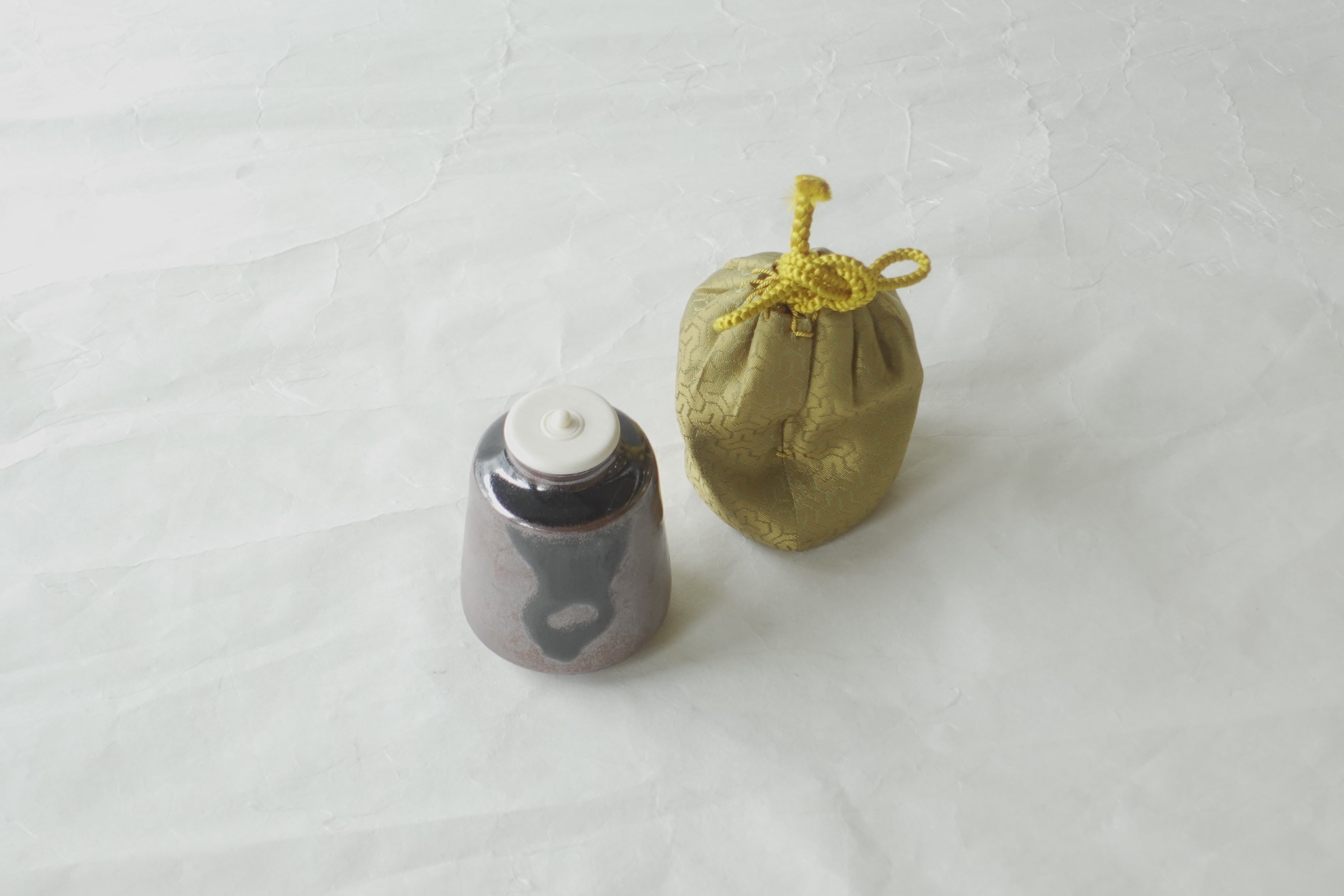 茶道具 広沢金華山茶入 中興名物写 仕服 剣先金襴 陶若窯 茶入 茶道具 広沢金華山茶入 中興名物写 仕服 剣先金襴 陶若窯 茶入