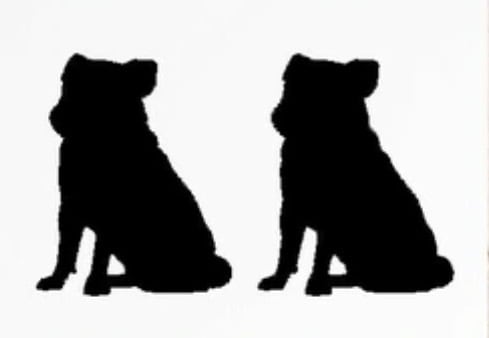 OnePointミニステッカー「パグ」2個1セット　黒