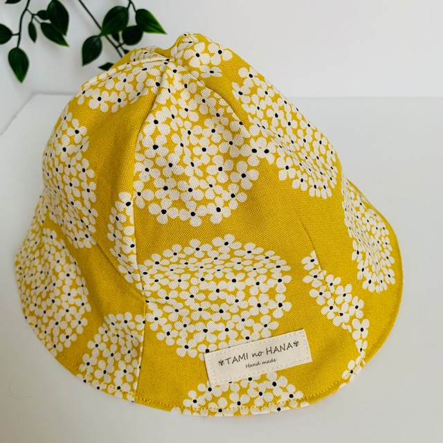 reversible tulip hat『アジサイyellow』