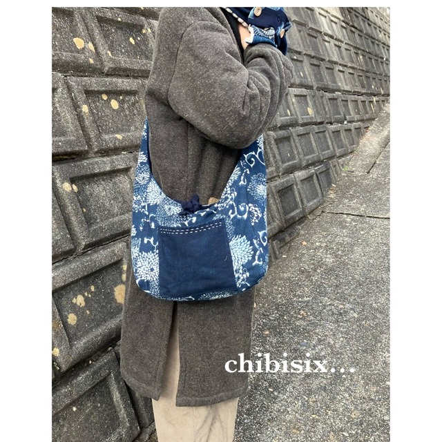 紅花染め＆藍布古布のリバーシブルジャケット てろ
