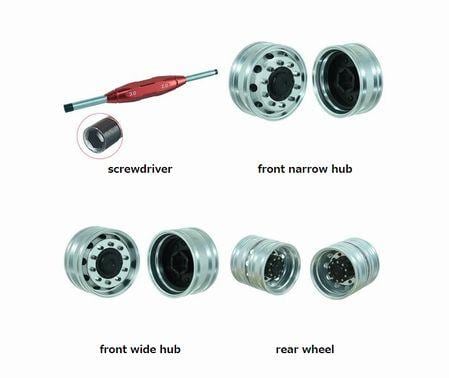 スカニア 1/14 アルミホイール タミヤ アクトロス ボルボ トレーラー 1 ペアアルミ 合金 フロント後期 ホイールハブリム 1/14 タミヤ RC