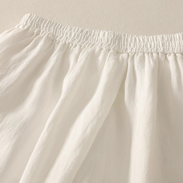 ウエストゴム ワイドレッグ クロップドパンツ　ふんわり　2color  00193