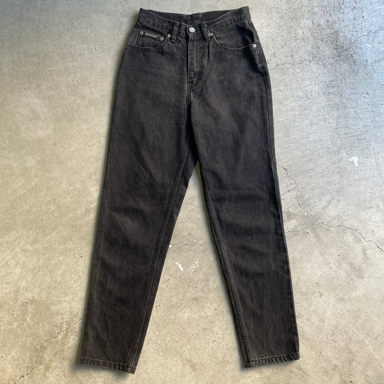 90年代 USA製 Calvin Klein Jeans カルバンクラインジーンズ テーパード ハイウエスト ブラックデニムパンツ レディースW26  古着 90s ヴィンテージ ビンテージ 【デニムパンツ】【PS2307P】 | cave 古着屋【公式】古着通販サイト