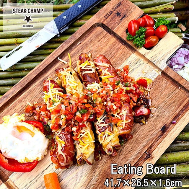 steakchamp ステーキチャンプ EATING BOARD カッティングボード ステーキボード ステーキプレート 木目 キャンプ アウトドア 用品 グッズ バーベキュー