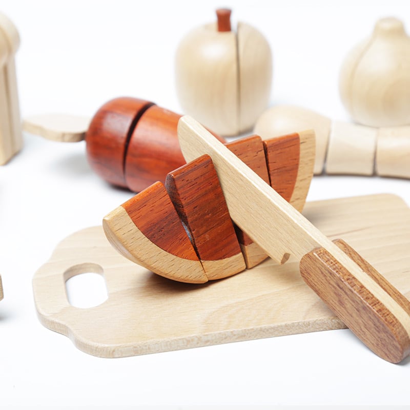 野菜&果物おままごと30点セット 木製おもちゃ ナチュラル 知育玩具