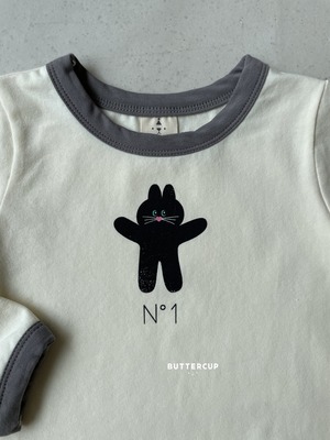 【Butter cup】NO.1フリルラビットT 80〜110cm グレー 241019