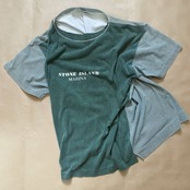 1986SS STONE ISLAND MARINA Solid×Stripe Print Tee