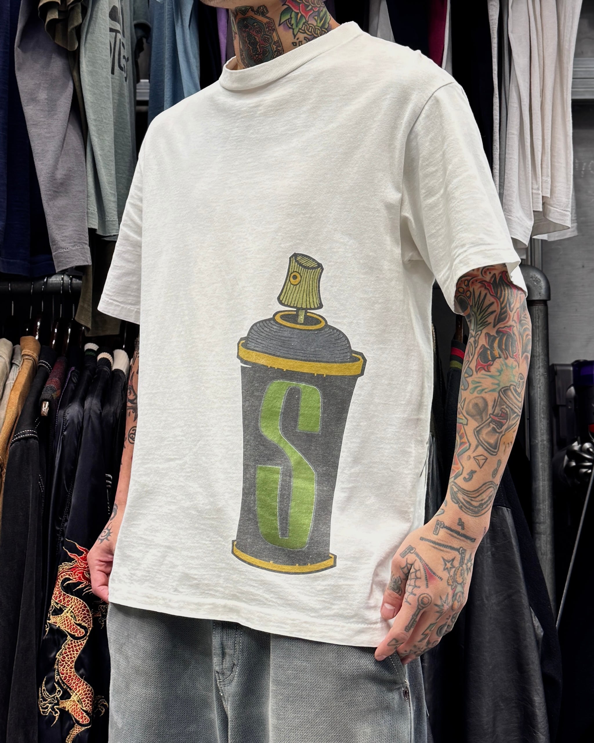 トップス 90s Old Stussy Spray Can T-Shirt Special!!】80's~90's old stussy Spray Can Design Tee “黒タグ
