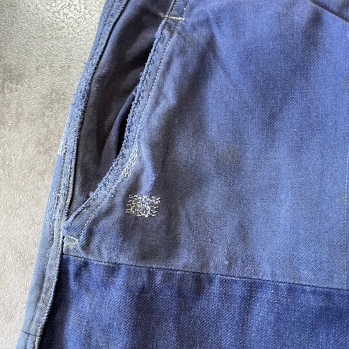 50-60s Savo フレンチワーク パッチワーク ダブルニー パンツ W29 詳細写真9