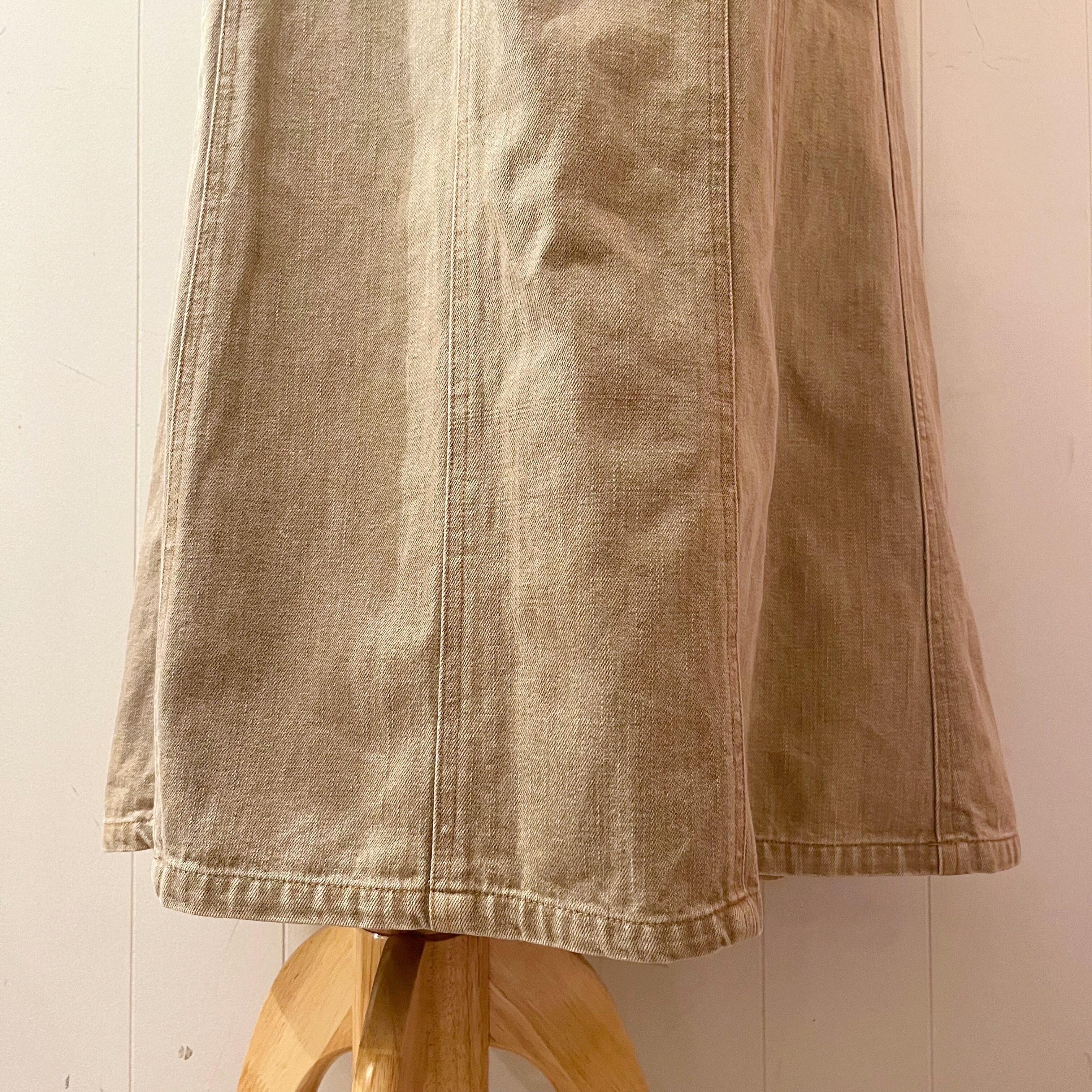 PINKHOUSE / beige denim long skirt
