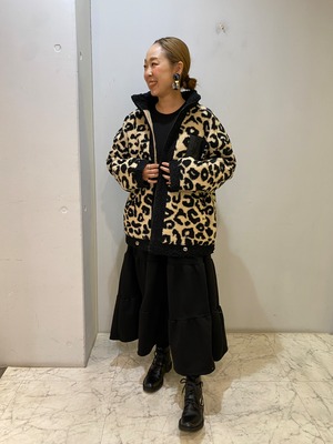 leopard boa blouson