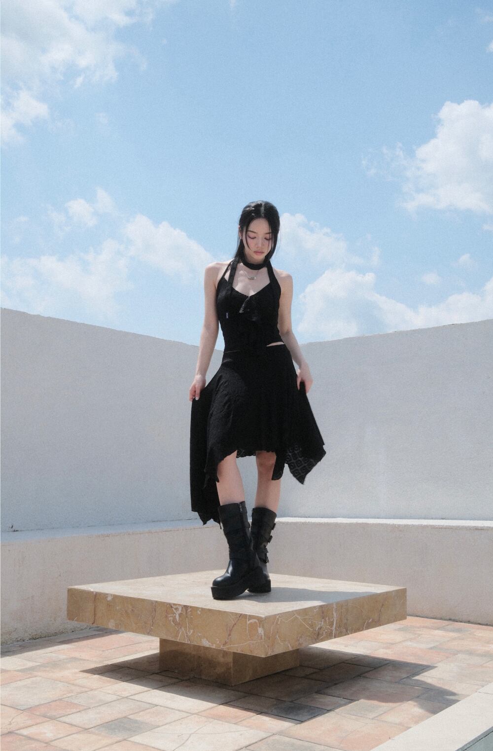 as”on] SIA UNBALANCE SKIRT 正規品 韓国ブランド 韓国通販 韓国代行