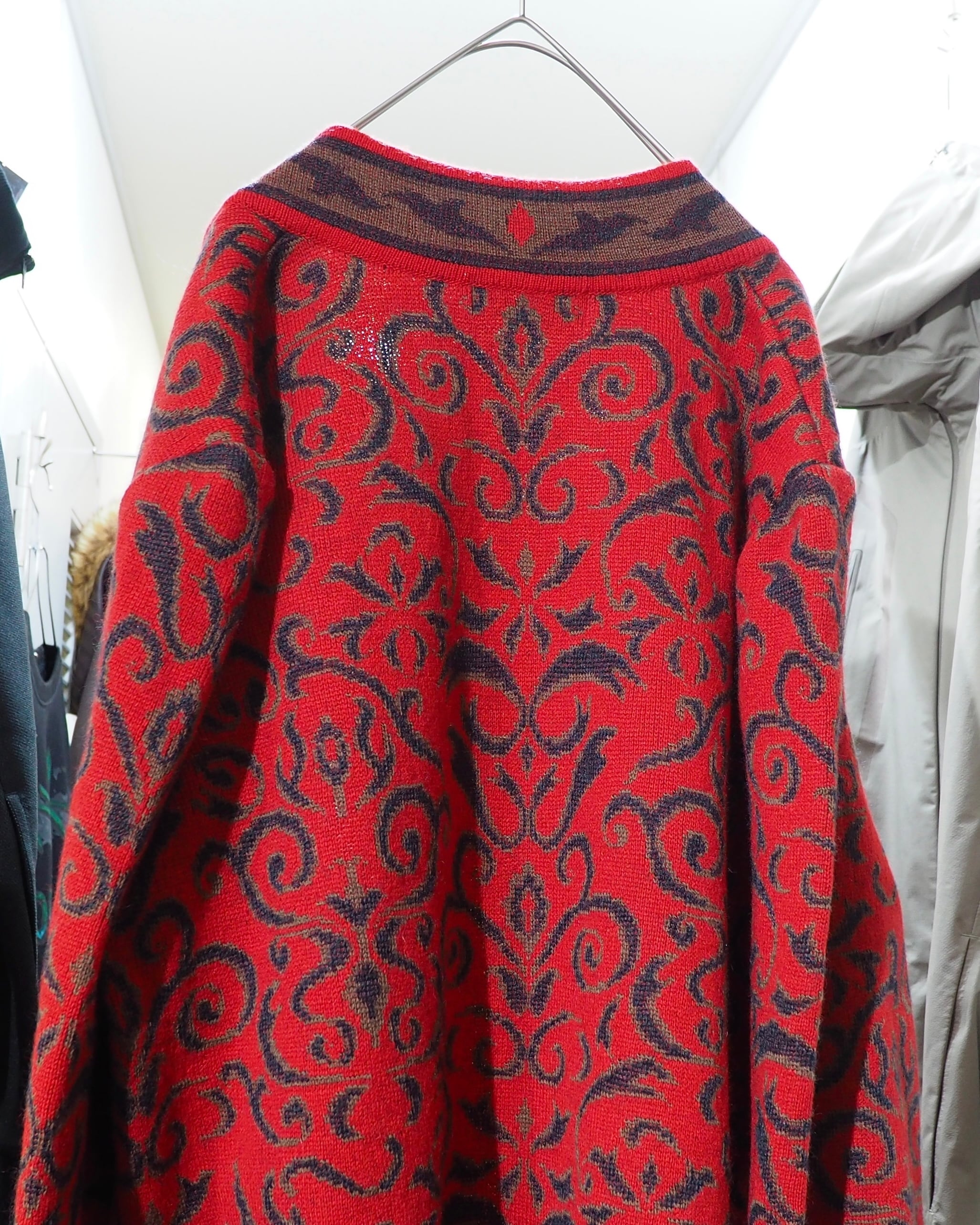 1990s Beautiful Oriental pattern vintage knit cardigan