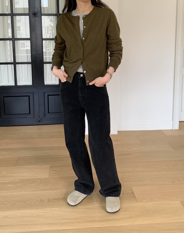 (即納) fl lanel / Cashmere round cardigan