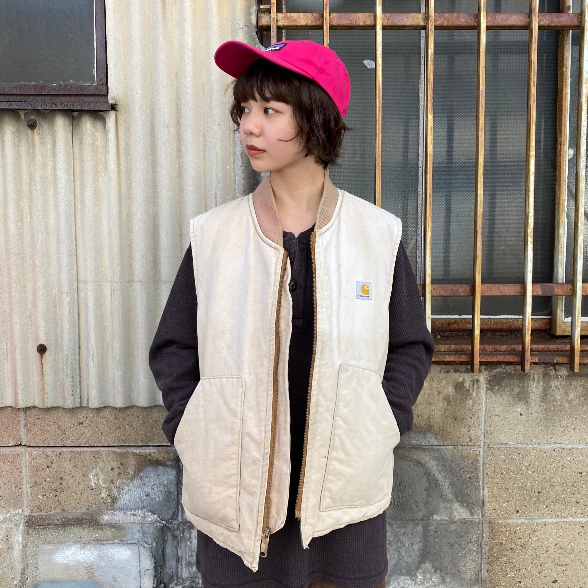 80年代 80s USA製 Carhartt カーハート ダック地 ベスト ヴィンテージ 