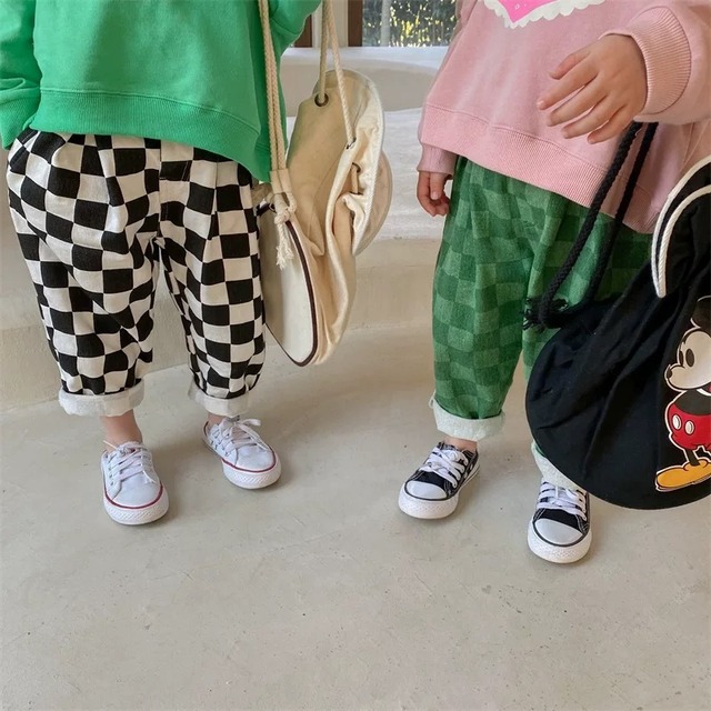【即納】キッズチェッカーパンツ