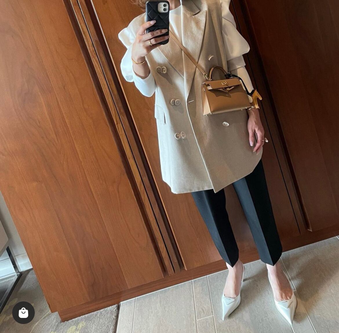 とんがりパフtops Manon ホワイト | Cygne 