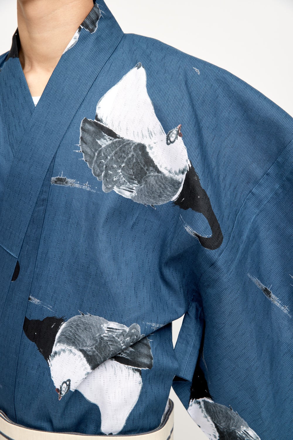 ゆかたろう ゆかた(浴衣) / 伊藤若冲 / 虻に双鶏図 / BLUE（With tailoring） | Y