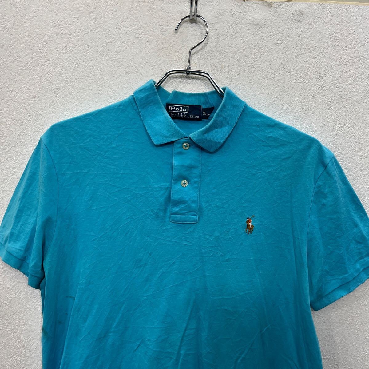POLO RALPH LAUREN 半袖 ポロシャツ M 水色 ポロラルフローレン 古着卸