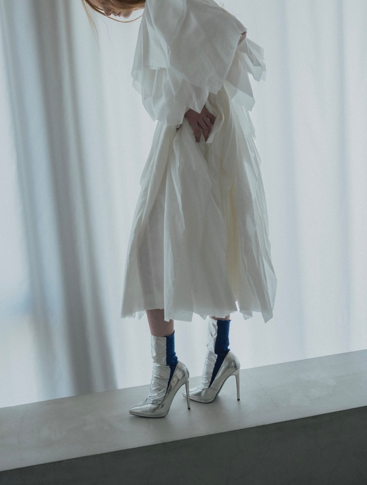 Foil Rib Socks / SILVER × BLACK - 1